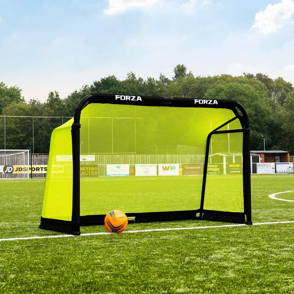 FORZA Aluminum POD Soccer Goals | PRO ALU50 Folding Soccer Goal - Fold-Away & Freestanding Target Goals - x4 Sizes and x9 Colors (Yellow, 4ft x 2.5ft)