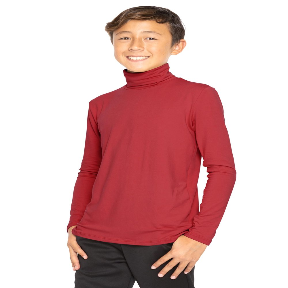 Boy's Oh So Soft Turtleneck Red Small