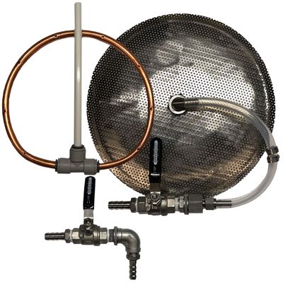 TAPCRAFT Cooler Mash Tun Conversion Kit with Stainless Steel False Bottom Full Port 1/2" Ball Valve Silicone Gaskets (5 Gallon Fly Sparge Conversion)