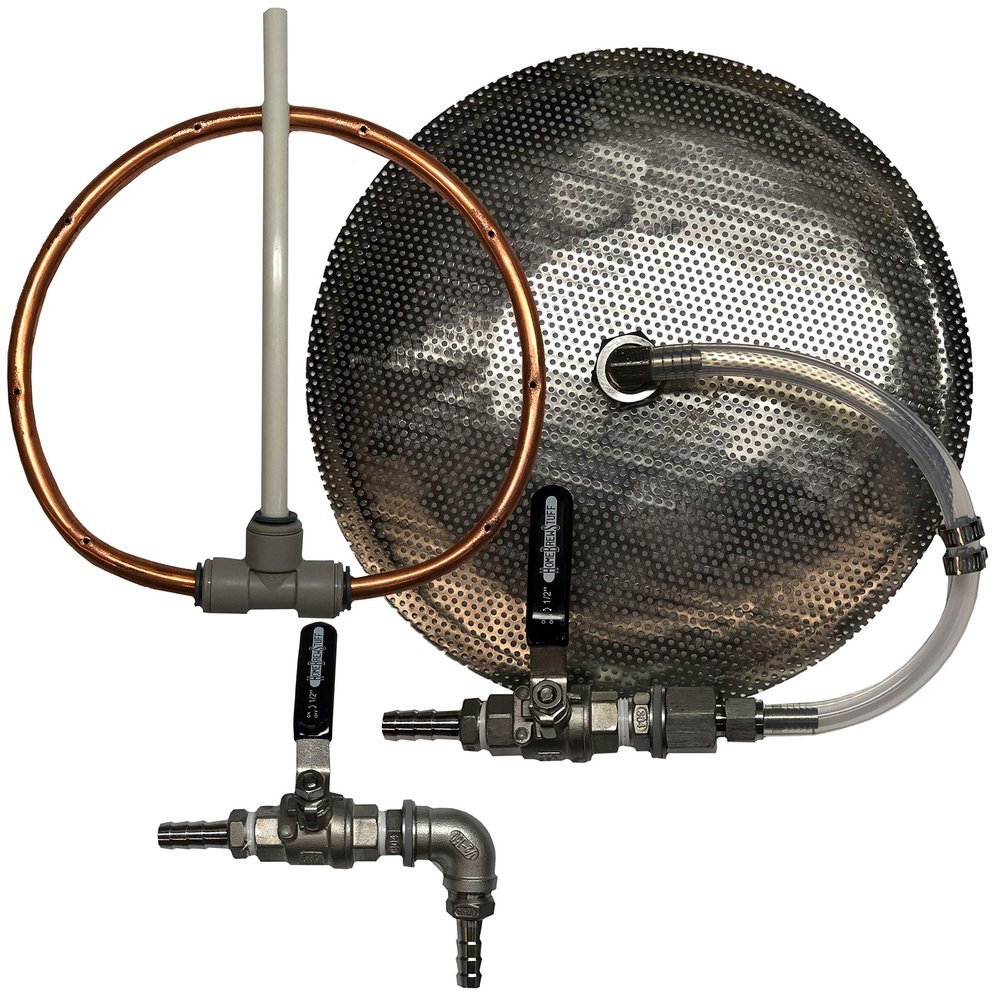 TAPCRAFT Cooler Mash Tun Conversion Kit with Stainless Steel False Bottom Full Port 1/2" Ball Valve Silicone Gaskets (5 Gallon Fly Sparge Conversion)