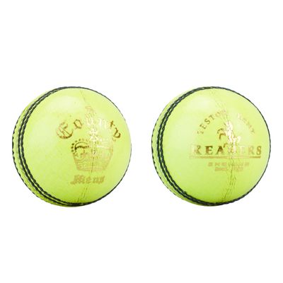 Readers County Crown Cricket Ball 5.5oz, Yellow, Mens
