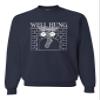 Go All Out XXXXX-Large Navy Adult Well Hung Funny Christmas Stocking Sweatshirt Crewneck view 1
