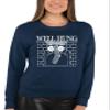 Go All Out XXXXX-Large Navy Adult Well Hung Funny Christmas Stocking Sweatshirt Crewneck view 2