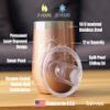 Bevvee Lake Life - Wine Tumbler with Sliding Lid - Stemless Stainless Steel Insulated Cup - Cute Outdoor Camping Mug - Rose Gold view 4