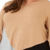 Alfani Womens Plus Colorblock Asymmetrical Sweater Tan 0X view 2