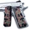 Custom Colt 1911 Grips Full Size Metal Skull with Soft Enamel Black Plated 45/38 Super Commander view 1