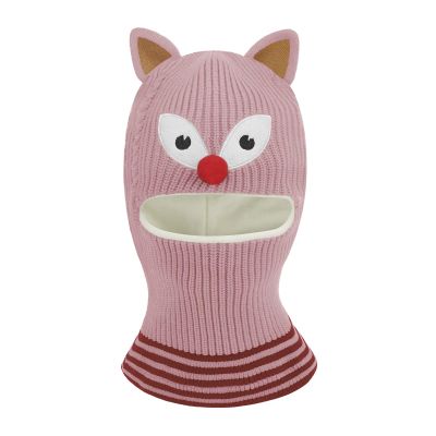 Cartoon Winter Hats Ski Cap for Girls Boys Windproof Fleece Lined Trapper Hat with Earflap Face Warmer (Fox Pink, for Kids 2-5 Y)