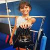 LIL'FOX 8"x10" Drawstring Gymnastics SMALL GRIP BAG 26x20cm | Lightweight Bag for Personal Equipment | Shiny Foil Rhinestones view 2
