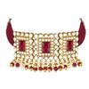 Aheli Jodha Akbar Crystal Pearl Choker Necklace & Earring Maang Tikka Indian Traditional Bollywood Bridal Bharatanatyam jewellery Set Gift for Women view 4