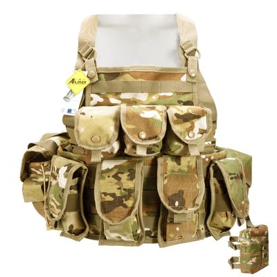 Akmax.cn MT Tactical MOLLE Adjustable Chest Rig Vest with Leg Pack Lightweight Military Vest for Men, OCP Camouflage