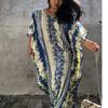 Bsubseach Kaftan Dresses for Women 2025 Plus Size Swimsuit Cover Up Tie Dye Caftan Maxi Dress Loungewear A-Blue view 3