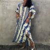 Bsubseach Kaftan Dresses for Women 2025 Plus Size Swimsuit Cover Up Tie Dye Caftan Maxi Dress Loungewear A-Blue view 4