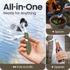 Orblue 4-in-1 Camping Eating Utensils, 2-Pack - Portable Spoon, Fork, Knife & Bottle Opener Combo Set - Stainless Steel Flatware with Detachable Fork - Backpacking Cutlery Multitool, Olive Green view 2