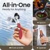 Orblue 4-in-1 Camping Eating Utensils, 2-Pack - Portable Spoon, Fork, Knife & Bottle Opener Combo Set - Stainless Steel Flatware with Detachable Fork - Travel, Backpacking Cutlery Multitool, Red view 2