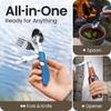Orblue 4-in-1 Camping Eating Utensils, 2-Pack - Portable Spoon, Fork, Knife & Bottle Opener Combo Set - Stainless Steel Flatware with Detachable Fork - Travel, Backpacking Cutlery Multitool, Blue view 2