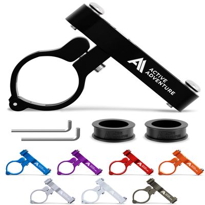Bike Water Bottle Holder Adapter for Handlebars or Seat Post Water Bottle Holder Adapter Black Anodized Handlebar Cage Mount Seat Post Water Bottle Cage Adjustable MTB Road Kid Bike Beach Cruiser