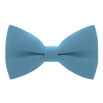 Bow Tie House Mens Pre-Tied Soft Crape Bow Tie for Wedding Formal Events Solid Tuxedo (Large, Steel Blue)