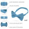 Bow Tie House Mens Pre-Tied Soft Crape Bow Tie for Wedding Formal Events Solid Tuxedo (Large, Steel Blue) view 2