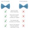 Bow Tie House Mens Pre-Tied Soft Crape Bow Tie for Wedding Formal Events Solid Tuxedo (Large, Steel Blue) view 3