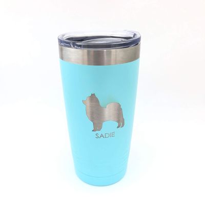 Custom Tumbler Choose Your Pet Breed 20oz Double Wall Insulated 9 Colors (Pomeranian)