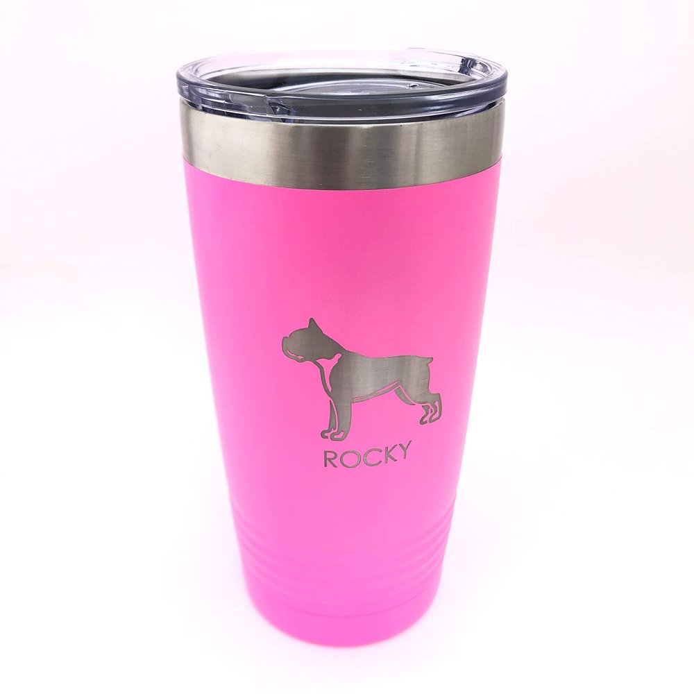 Custom Tumbler Choose Your Pet Breed 20oz Double Wall Insulated 9 Colors (Boxer)