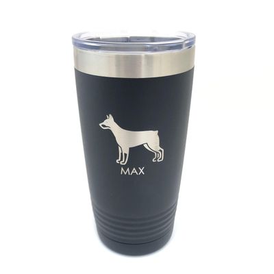 Custom Tumbler Choose Your Pet Breed 20oz Double Wall Insulated 9 Colors (Doberman)
