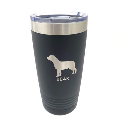 Custom Tumbler Choose Your Pet Breed 20oz Double Wall Insulated 9 Colors (Rottweiler)
