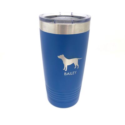 Custom Tumbler Choose Your Pet Breed 20oz Double Wall Insulated 9 Colors (Pit Bull)