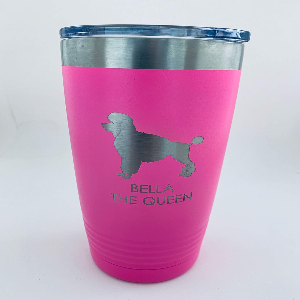 Custom Tumbler Choose Your Pet Breed 20oz Double Wall Insulated 9 Colors (Poodle)