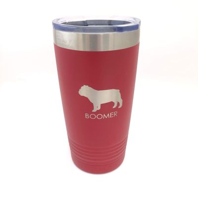 Custom Tumbler Choose Your Pet Breed 20oz Double Wall Insulated 9 Colors (English Bulldog)