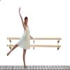 Pro-Gymnastics Ballet Barre 12 FT Long Double Bar White 1.5 Diameter - Fixed Height Wall Mount Ballet Barre System Traditional Wood, Home or Studio Ballet Bar, Dance, Stretch Bar, Dancing/Stretching view 2