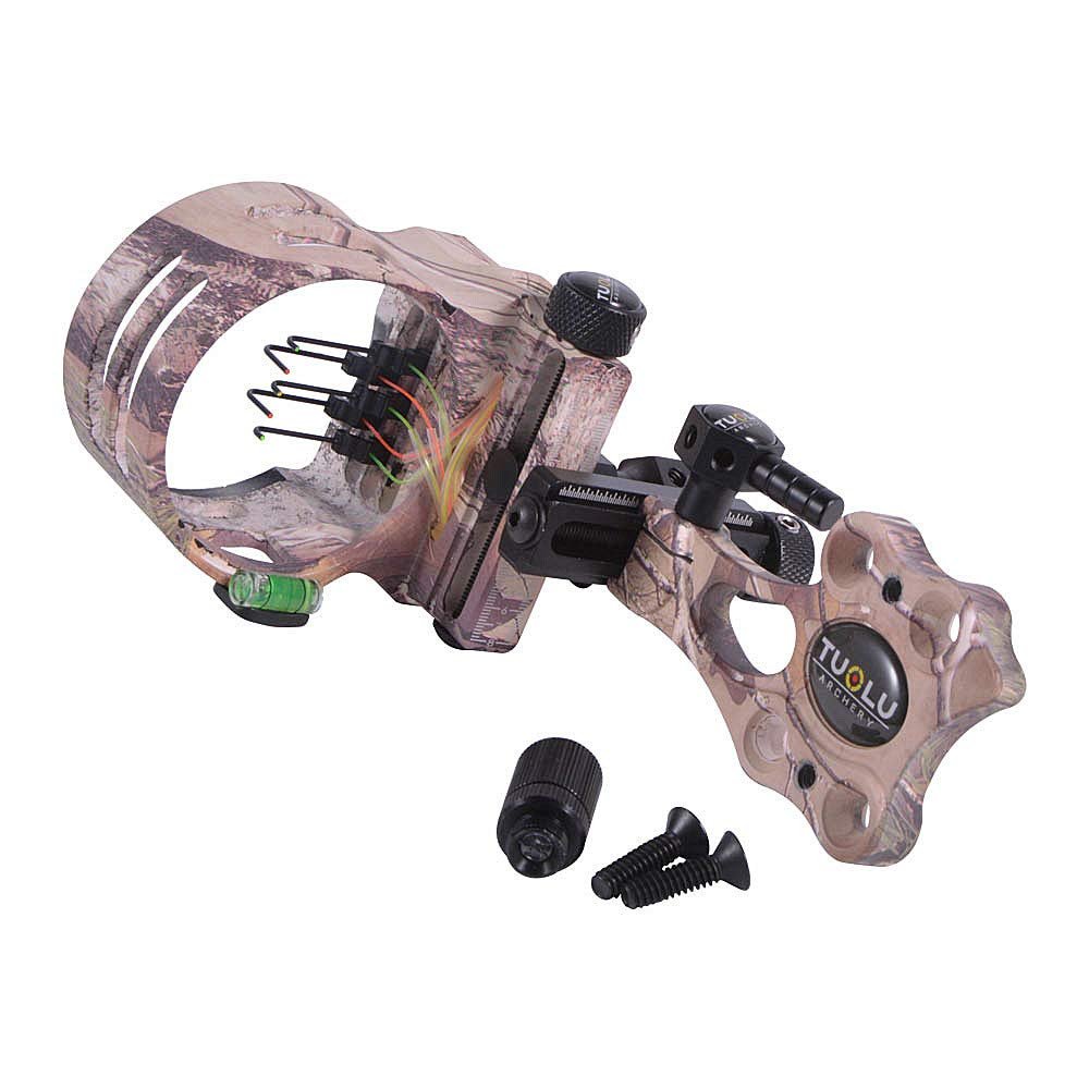 MILAEM Archery Compound Bow Sight 5 Pin 0.019" Fiber Optics Bow Sight with LED Sight Light for Right Hand and Left Hand (Camo)