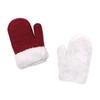 Girls Hats and Mitten Set Kids Toddler Baby Winter Hat Gloves Knit Earflap Beanie Warm Fleece Cap Wine Red view 3