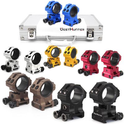 WestHunter Optics Adjustable Height Picatinny Scope Rings, 1 Inch 30 mm Precision Scope Mount | 6 Sets