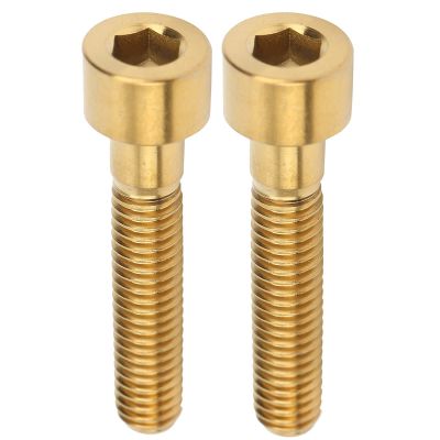2pcs Stem Screws Stem Bolts Screw Alloy M6x30mm for Road Bike(Gold)