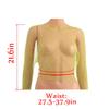 Fstrend Women's Sparkly Rhinestone Fishnet Mesh Top, Long Sleeve Sheer Blouse for EDM Festival, Coachella, Rave Party, Fluorescent Green Outfits view 3