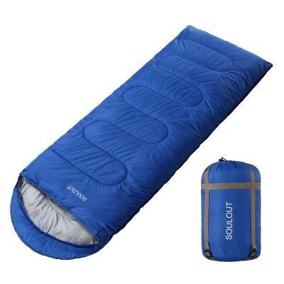 3-4 Season Sleeping Bag for Adults & Kids, Lightweight Warm Cold Weather Camping Bag with Waterproof Compression Sack Portable for Hiking, Backpacking, Traveling & Outdoor Adventures (Blue)