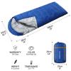 3-4 Season Sleeping Bag for Adults & Kids, Lightweight Warm Cold Weather Camping Bag with Waterproof Compression Sack  Portable for Hiking, Backpacking, Traveling & Outdoor Adventures (Blue) view 2