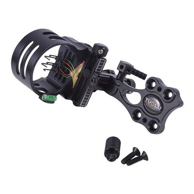 ZSHJGJR Archery 5 Pin Bow Sight 0.019 Optical Fiber Sight for Compound Bow Hunting Shooting Aim Sighting (Black)