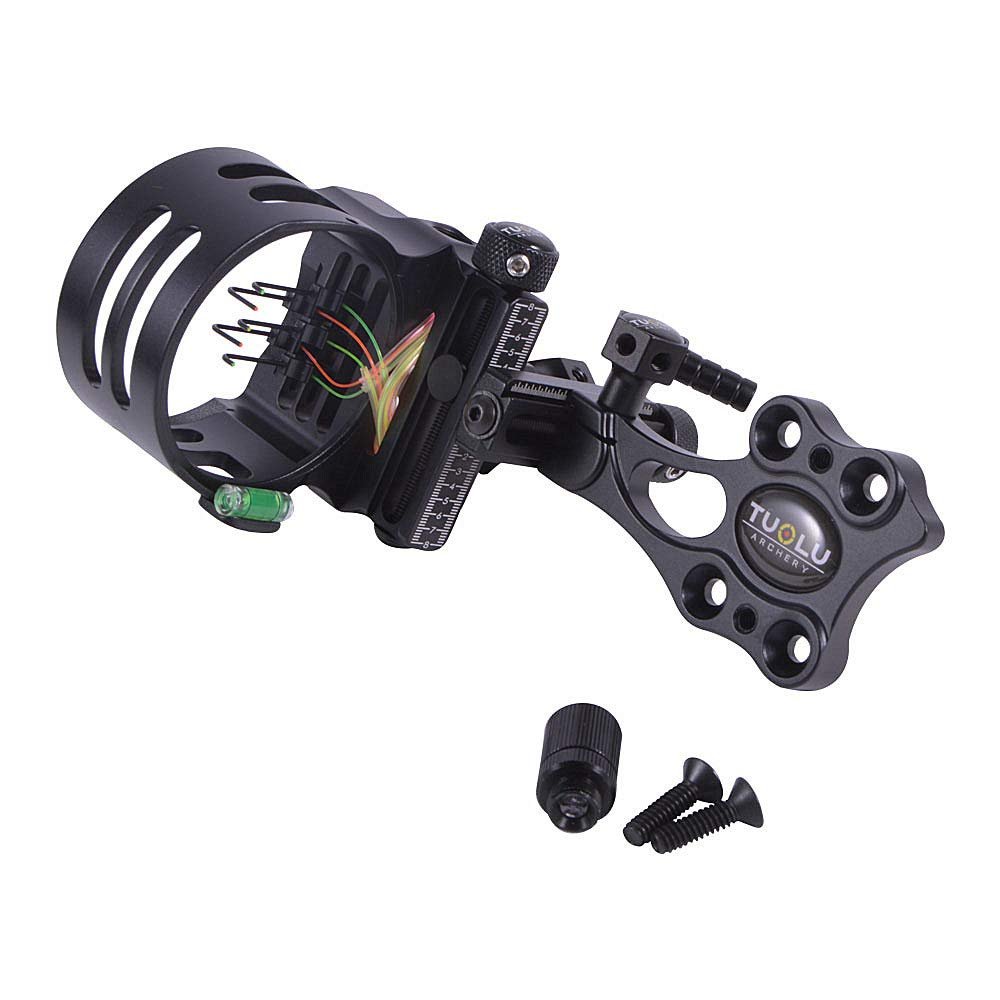 ZSHJGJR Archery 5 Pin Bow Sight 0.019 Optical Fiber Sight for Compound Bow Hunting Shooting Aim Sighting (Black)