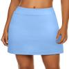 Ekouaer Women's Tennis Skorts Workout Golf Skirts Solid Quick Dry Athletic Skirt Running Pleated Activewear with Pockets Sky Blue view 1