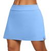 Ekouaer Women's Tennis Skorts Workout Golf Skirts Solid Quick Dry Athletic Skirt Running Pleated Activewear with Pockets Sky Blue view 2