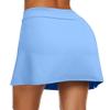 Ekouaer Women's Tennis Skorts Workout Golf Skirts Solid Quick Dry Athletic Skirt Running Pleated Activewear with Pockets Sky Blue view 4