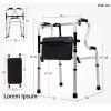 Auxiliary Walking Frames for Disabled, Aluminium Elderly Walking Aids with Seat, Folding Walking Frame Walking Assist Walking Frames ALGFree (Color : A) view 3
