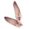 SAILING LU Bow-Knot Ballet Flats Womens Pointy Toe Flat Shoes Suede Dress Shoes Wear to Work Slip On Moccasins Pink Purple Size 10 view 2
