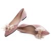 SAILING LU Bow-Knot Ballet Flats Womens Pointy Toe Flat Shoes Suede Dress Shoes Wear to Work Slip On Moccasins Pink Purple Size 10 view 4