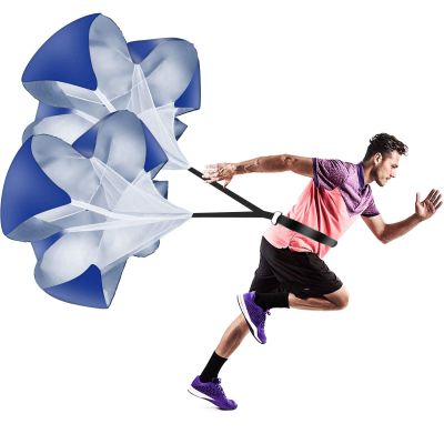 Vhxorrz Running Parachute Speed Training Pack of 2 56 Inch Speed Resistance Parachute Speed Chute for Speed Training Football Basketball Training Adults Blue