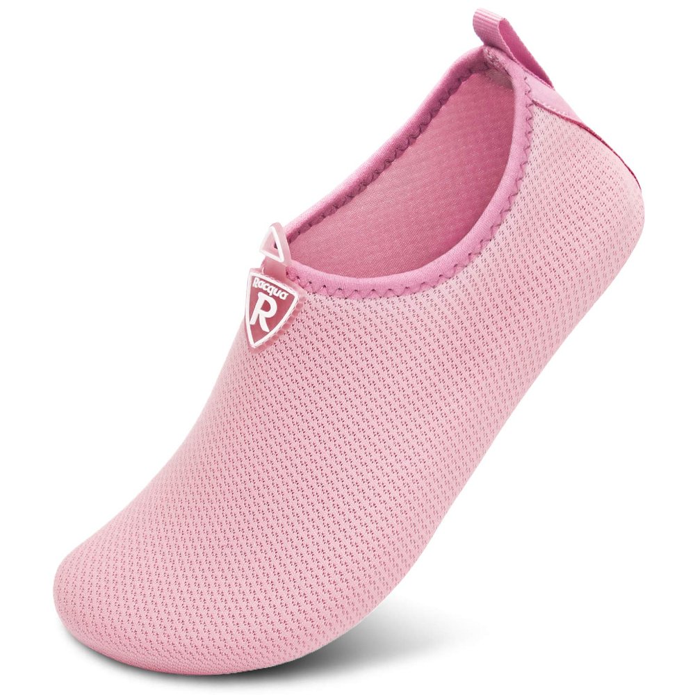 Racqua Men & Women Water Shoes Barefoot Beach Swim Shoes Quick-Dry Aqua Yoga Socks for Pool,Travel, Kayaking, River Pink38/39