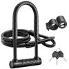 Bike U Lock,Heavy Duty Combination Bicycle u Lock Shackle 4ft Length Security Cable with Sturdy Mounting Bracket and Key Anti Theft Bicycle Secure Locks view 1