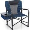 ALPHA CAMP Director Chair with Cooler Bag Heavy Duty Camping Chairs with Side Table Oversized Folding Chair Outdoor Chair Lawn with Cup Holder for Lawn, Sports and Fishing,2PC view 1